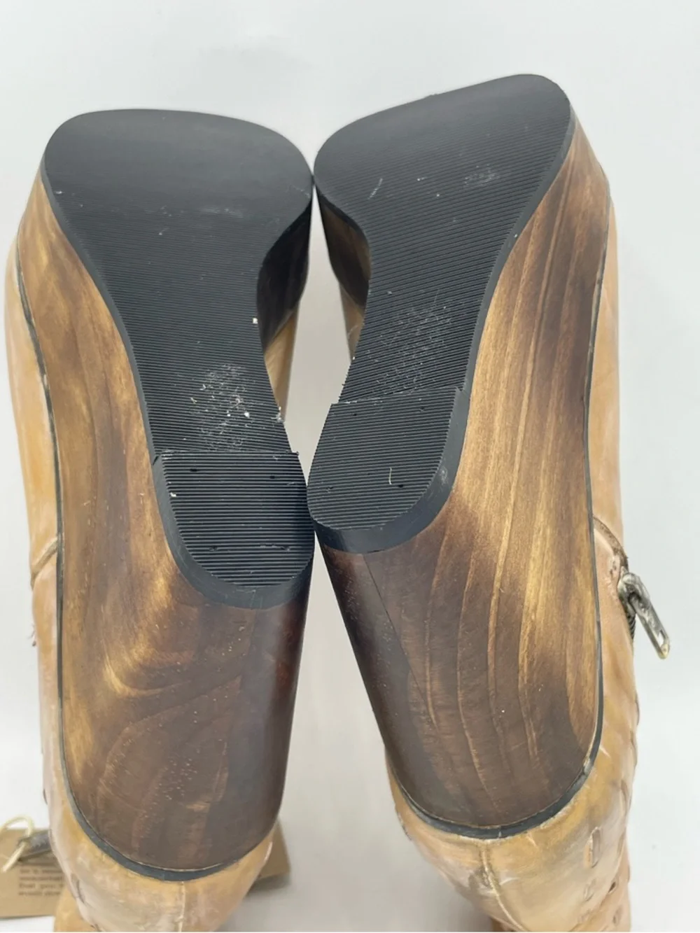 BED|STU Cobbler Series Tan Distressed Leather Wedge Ankle Boots NWT